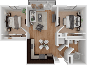 2BDRM, 1BTH 202 floor plan
