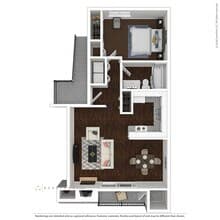 1 Bedroom 1 Bathroom B10 floor plan