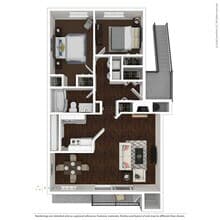 2 Bedroom 1 Bathroom B06 floor plan