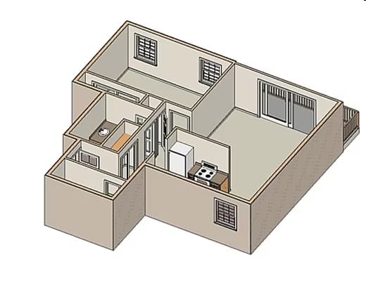1x1 8-340 floor plan