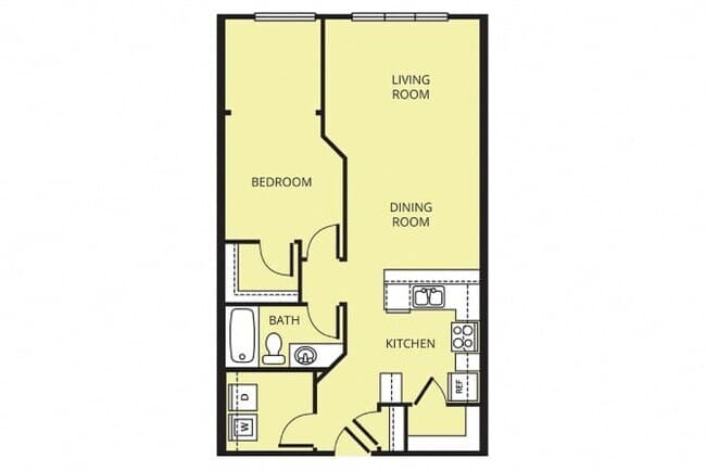 A1 One Bedroom 1-327 floor plan