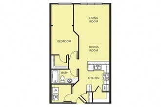 A1 One Bedroom 2-419 floor plan