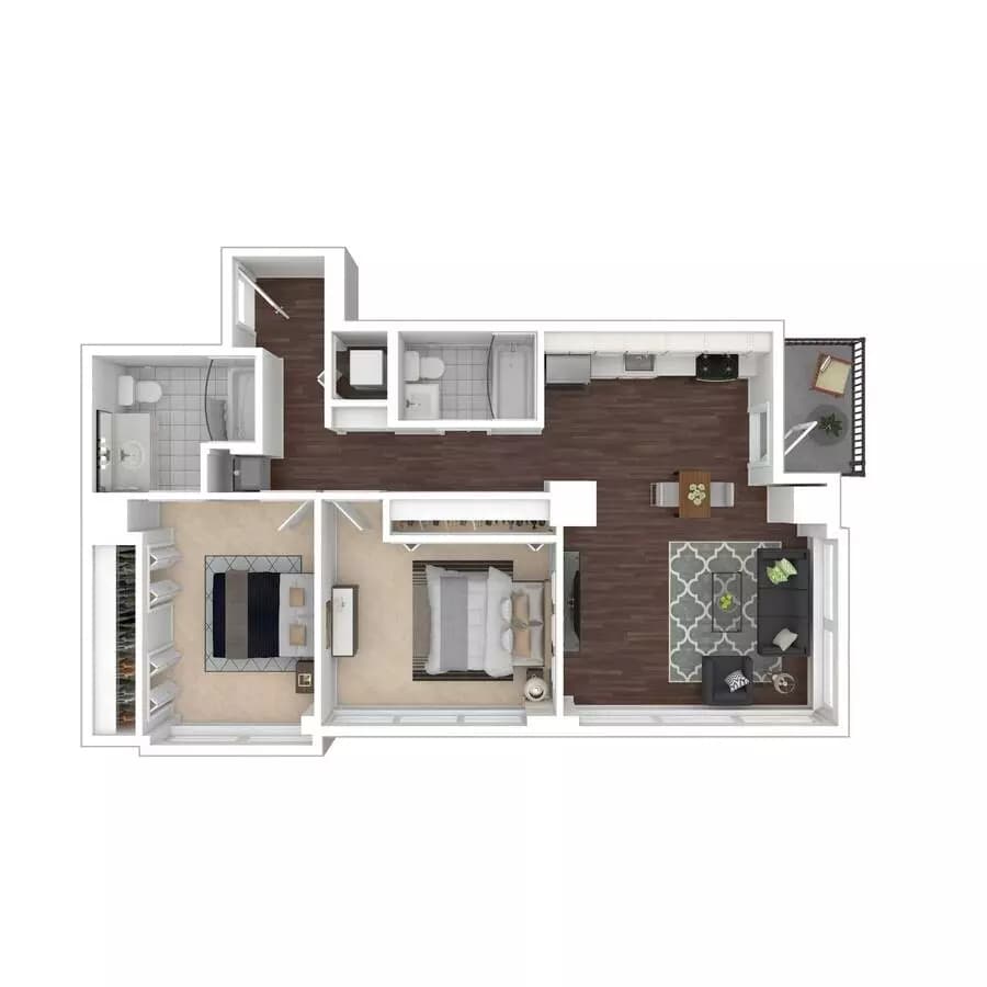 Two Bedroom Two Bath Large b8.2 2309 floor plan