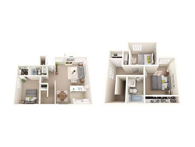 3x2TH 12-107 floor plan