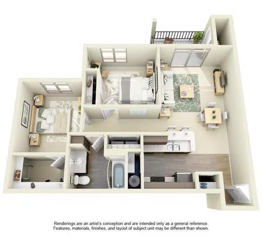 2B1D B-303 floor plan