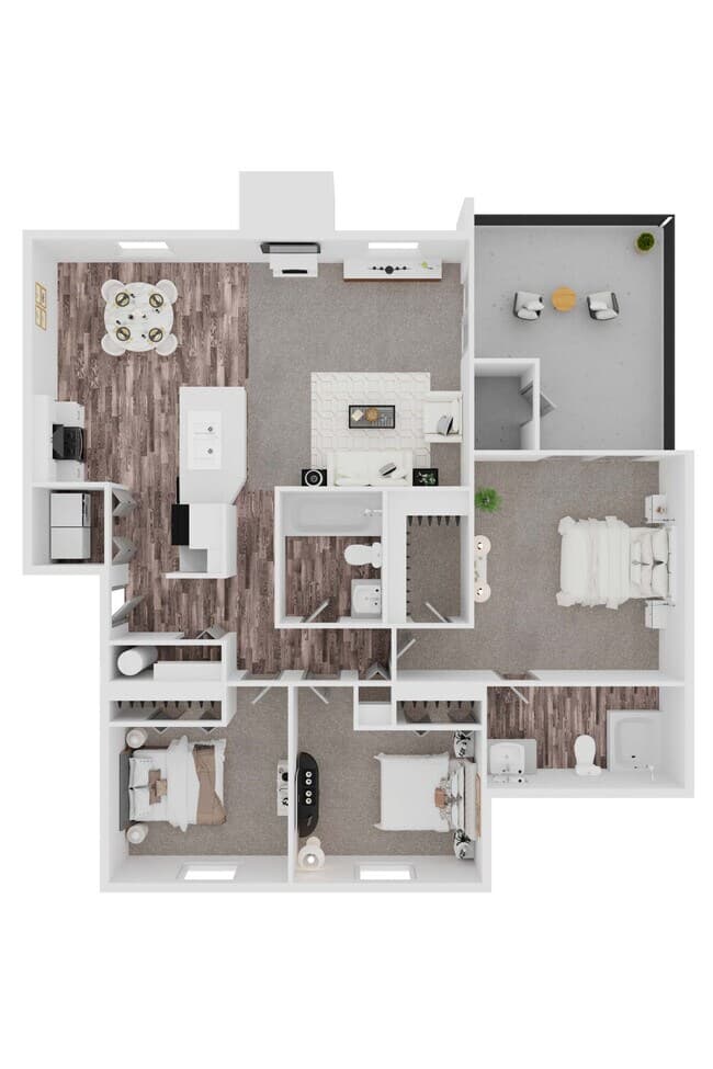 3/2 1105sf H305 floor plan