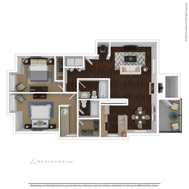 Two Bedroom Two Bath 234 floor plan