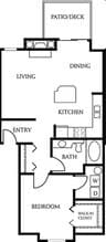 1 Bedroom 1 Bathroom F204 floor plan
