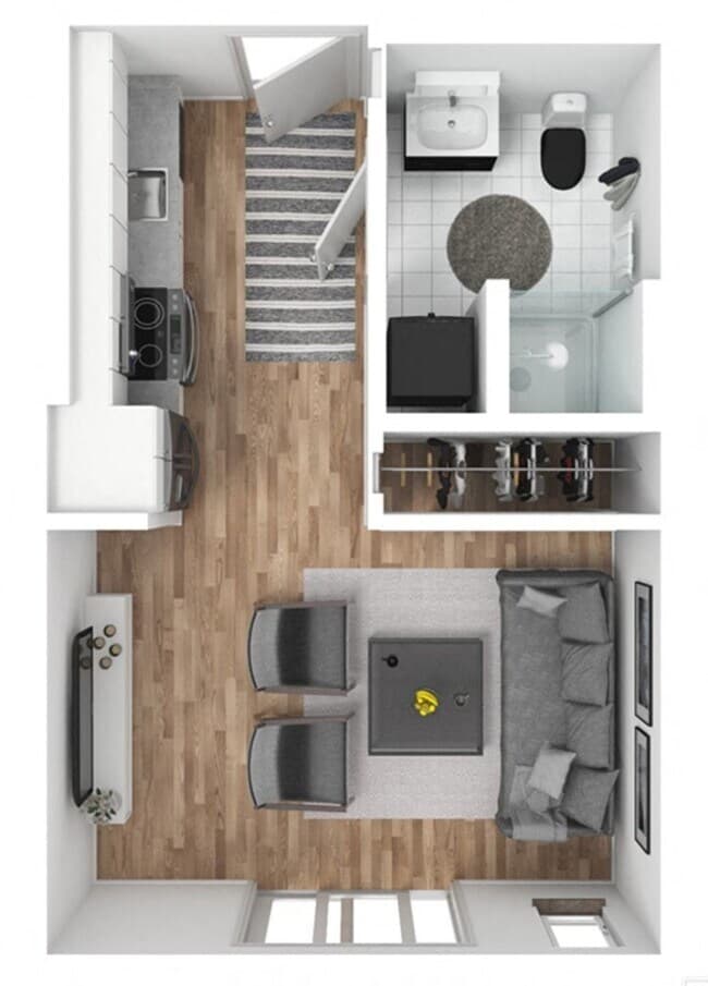 Furnished A1 Studio floor plan