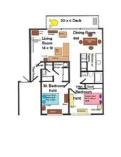 Two Bedroom and Two Bath D-27 floor plan