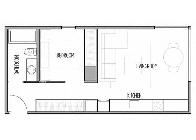 1 bedroom 213 floor plan