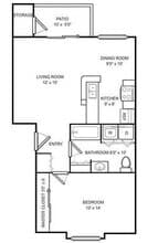One Bedroom 1110-340 floor plan