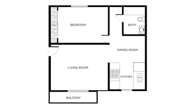 1 Bed 1 Bath 5610-20 floor plan