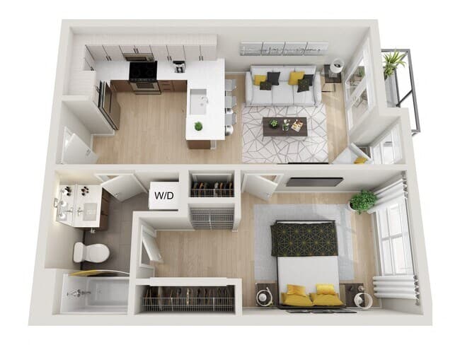 1x1 E 106 floor plan
