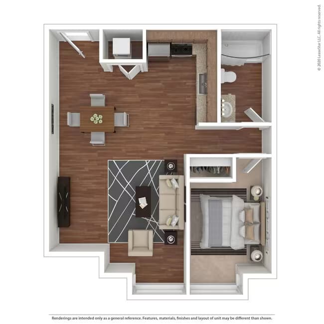 One Bedroom + Den 509 floor plan