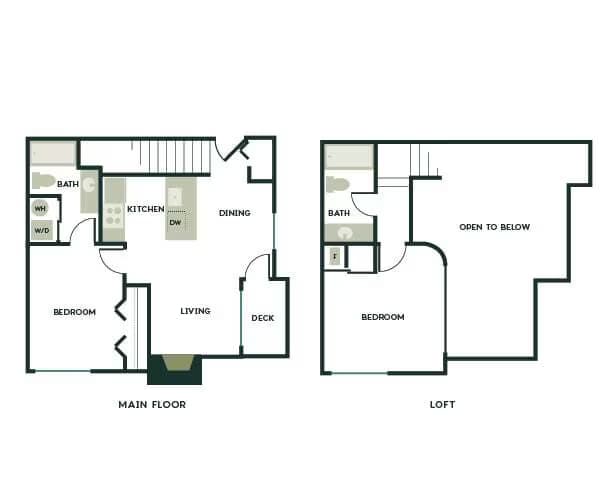 2 Bedroom, 2 Bath B A201 floor plan