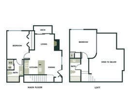2 Bedroom, 2 Bath K204 floor plan