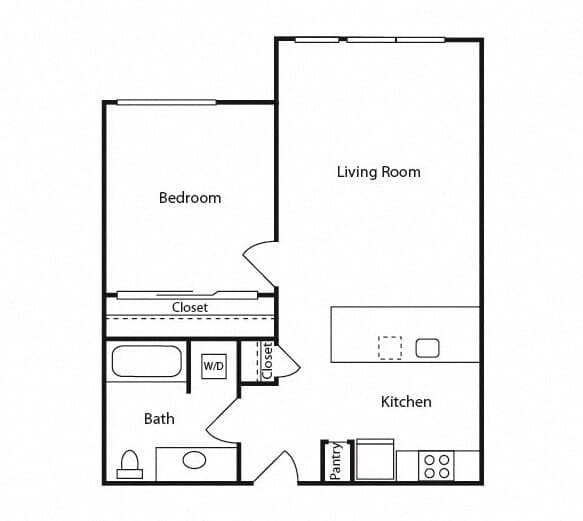 1 Bedroom C 516 floor plan