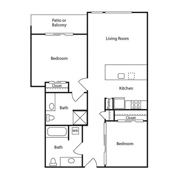 2 Bedroom C 408 floor plan