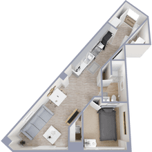 1 Bed 1 Bath floor plan