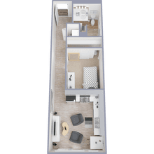 Open 1 Bed 1 Bath floor plan