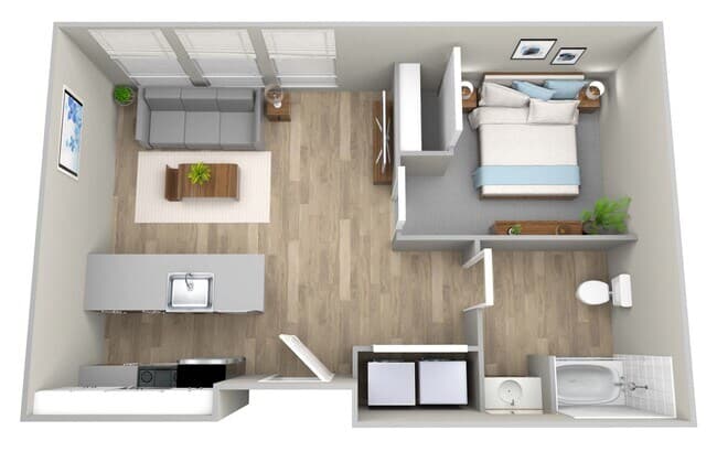 Open 1 Bedroom 309 floor plan