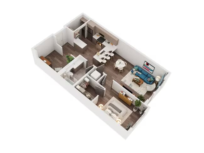 One Bedroom Den 1.6 203 floor plan