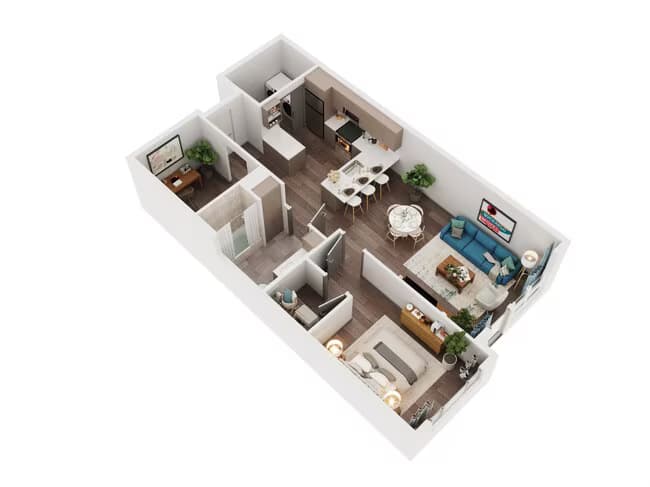 One Bedroom Den 4A 416 floor plan