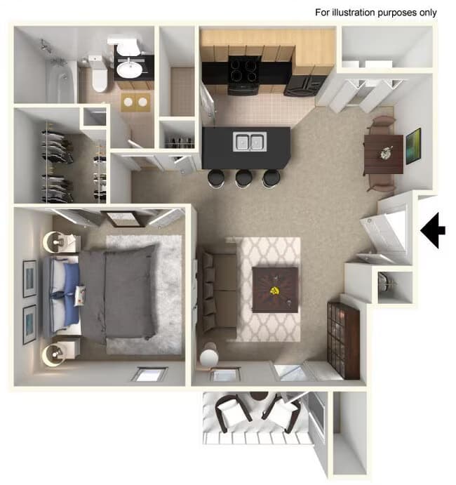 1x1PR D-205 floor plan