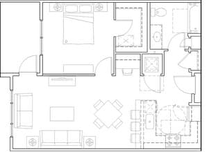 1 Bed 1 Bath A 4116 floor plan