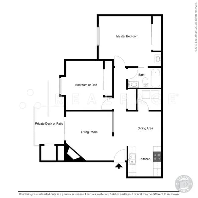 2 Bed 1 Bath 303 floor plan
