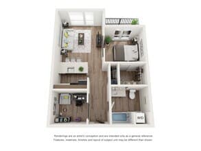 1 x 1 Den 511 floor plan