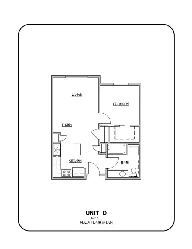 Cambridge Place - One Bedroom - One Bath CP#311 floor plan