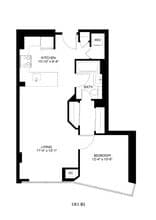 1x1 B1 1416 floor plan
