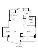 1x1 Den C2 0903 floor plan