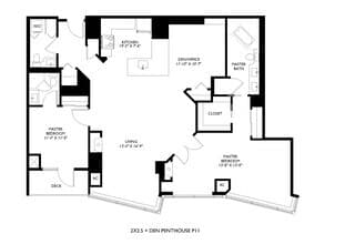 2x2.5 Den Penthouse P11 3114 floor plan