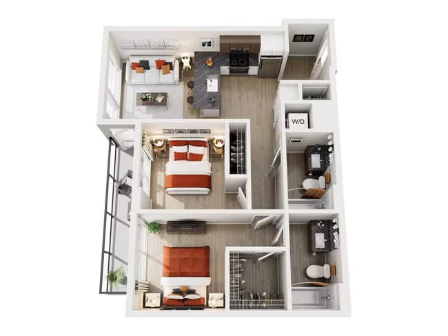 2x2 D 219 floor plan