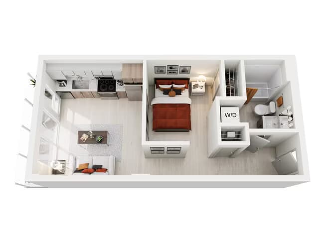Open 1x1 A.2 107 floor plan
