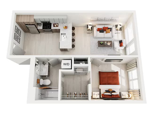 Open 1x1 D.2 102 floor plan