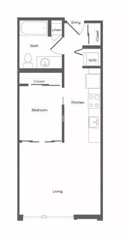 Open 1x1 A 516 floor plan