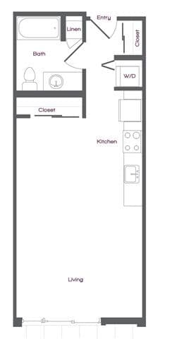 Studio 101 floor plan
