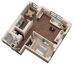 07 - 1x1 507 floor plan
