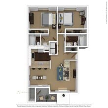 Two Bedroom Two Bath H202 floor plan