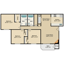 3 Bed 2 Bath H106 floor plan