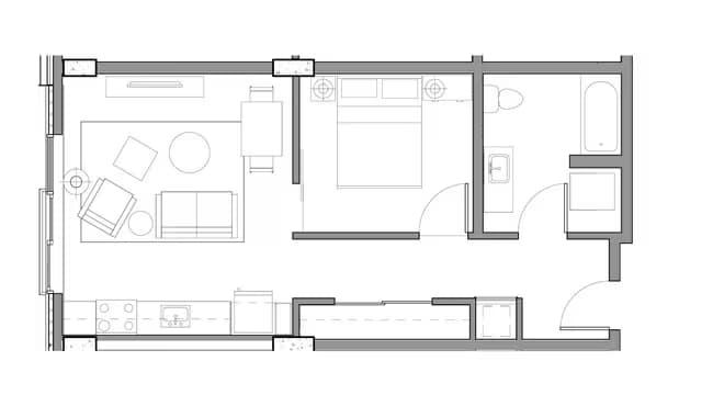 1x1 A 0410 floor plan