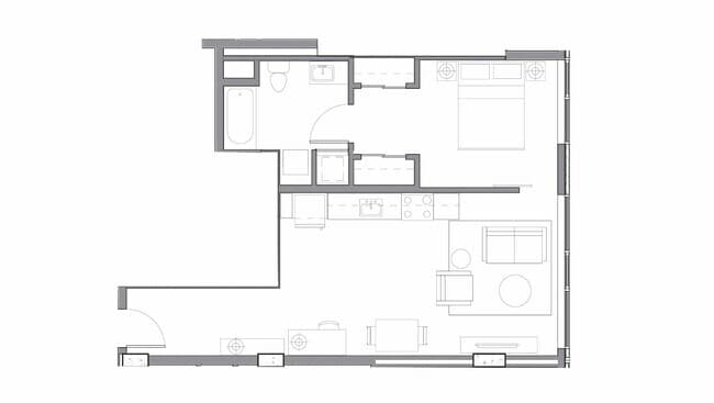 1x1 D 1201 floor plan