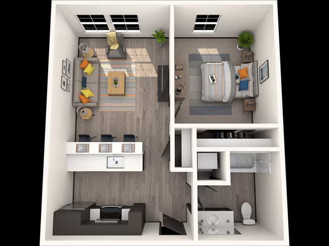 One Bedroom 510 floor plan
