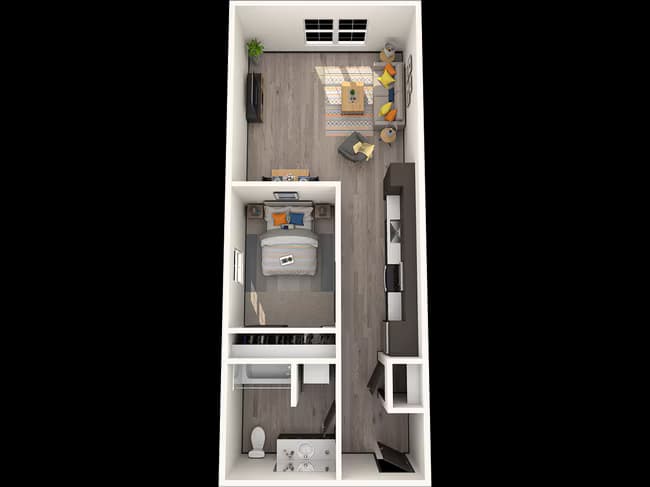 Open One Bedroom 402 floor plan