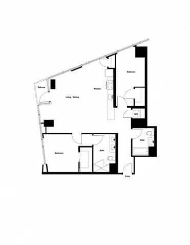 2K w/ Balcony Renovation 2 0-2808 floor plan
