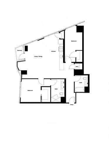 2L w/ Balcony Renovation 2 0-1111 floor plan